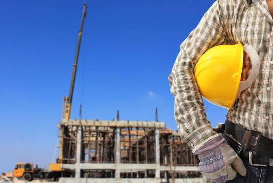 Banksman directing construction traffic